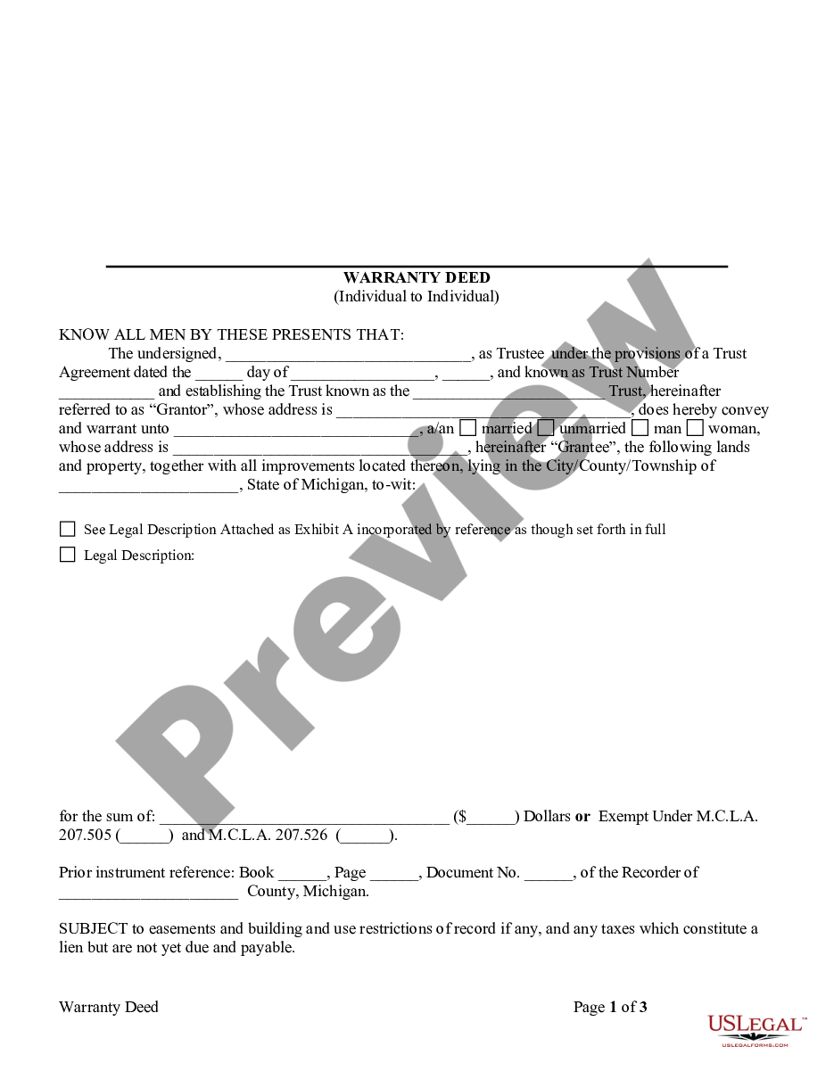 page 6 Warranty Deed from Trustee to Individual preview