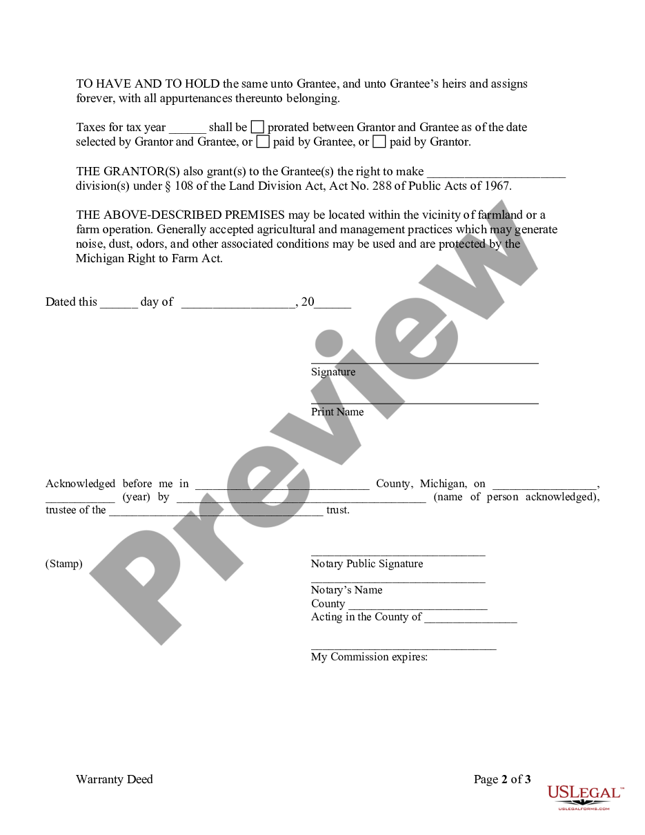 page 7 Warranty Deed from Trustee to Individual preview