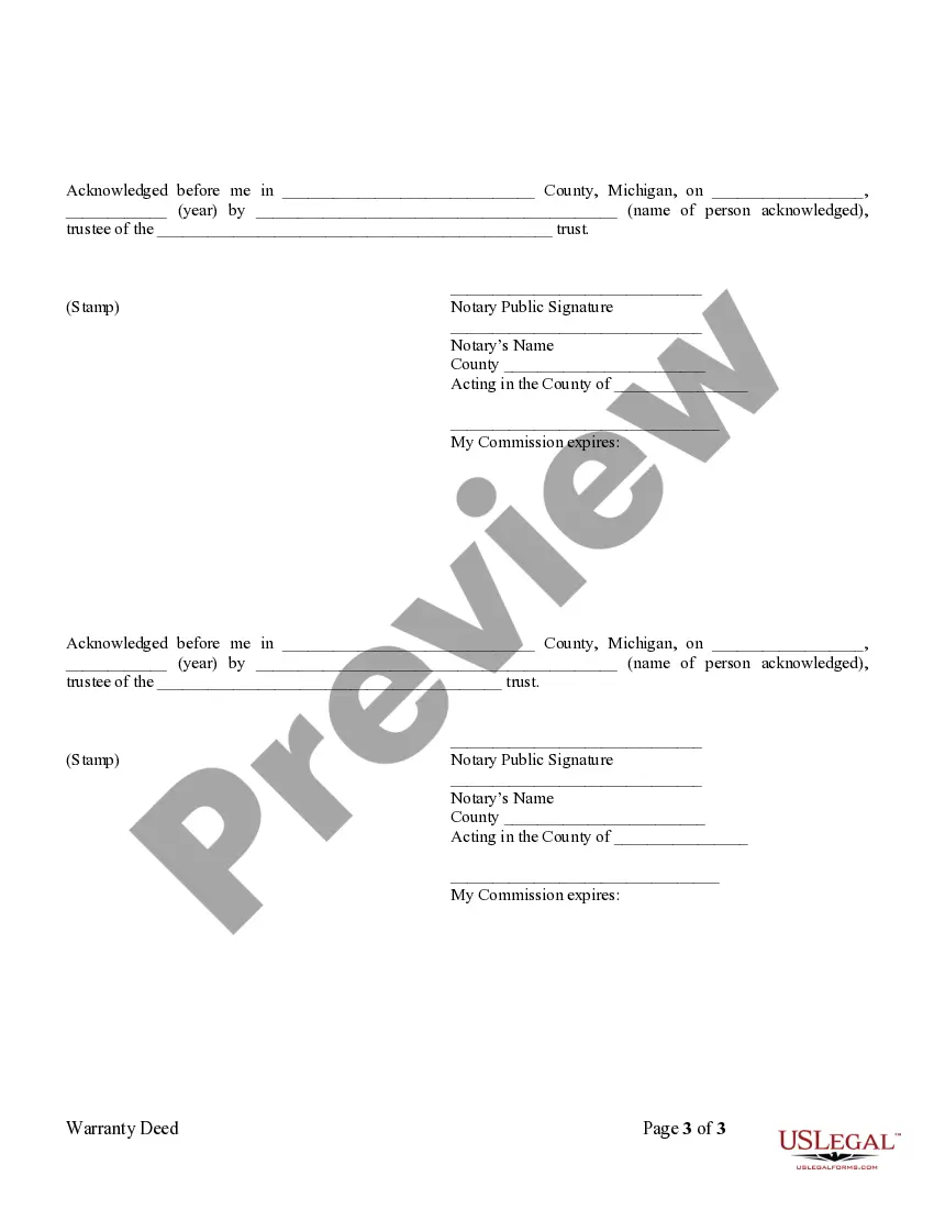 Get Warranty Deed from two Trustees to Husband and Wife as Joint Tenants with the Right of Survivorship Preview Warranty Deed from two Trustees to Husband and Wife as Joint Tenants with the Right of Survivorship