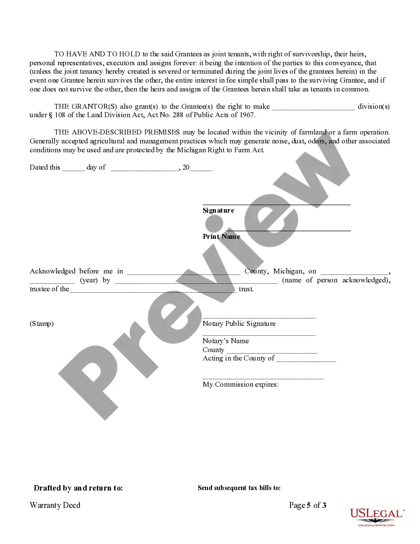 Preview Warranty Deed from two Trustees to an Individual