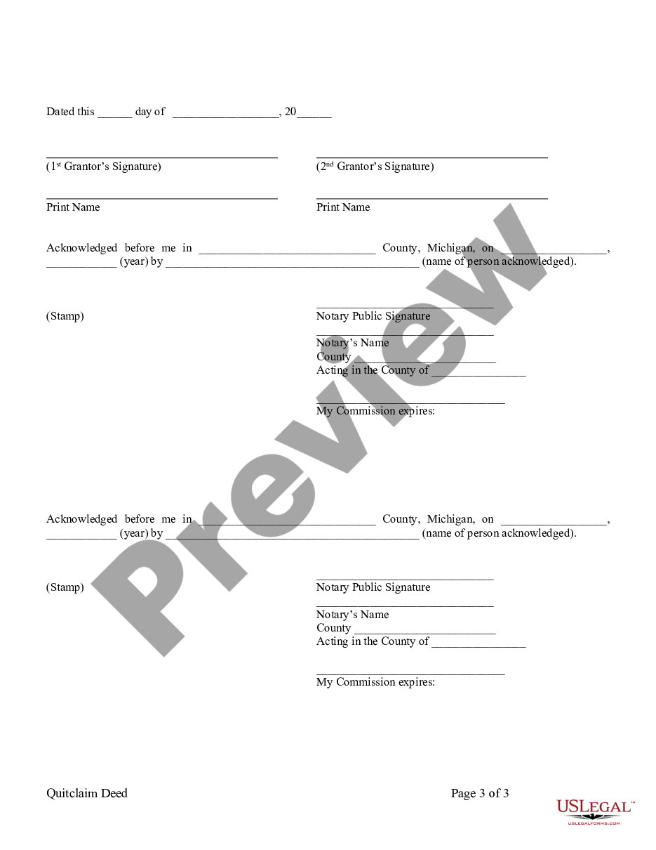 page 4 Quitclaim Deed from two Individuals to One Individual preview