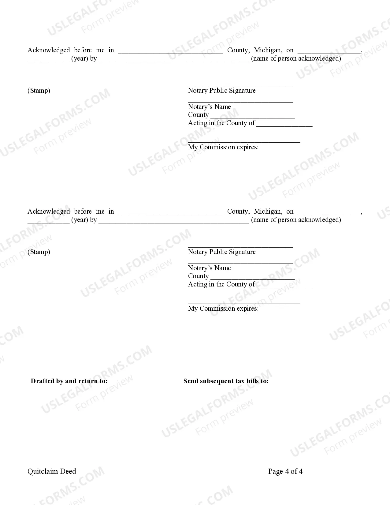 Preview Quitclaim Deed for Five Individuals to One Individual