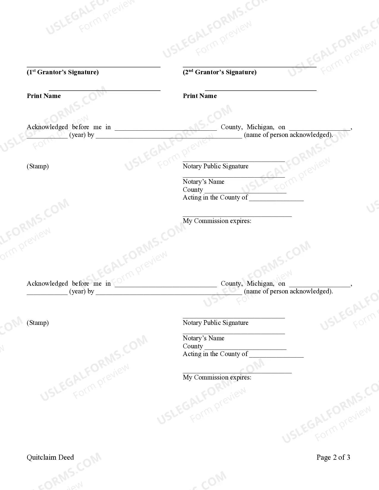Preview Quitclaim Deed from Husband and Wife to Three Individuals as Joint Tenants with the Right of Survivorship