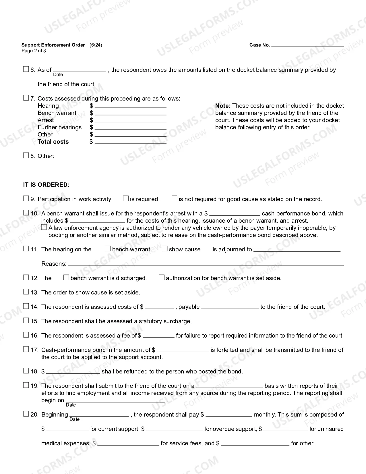 Preview Support Enforcement Order For Work First Program