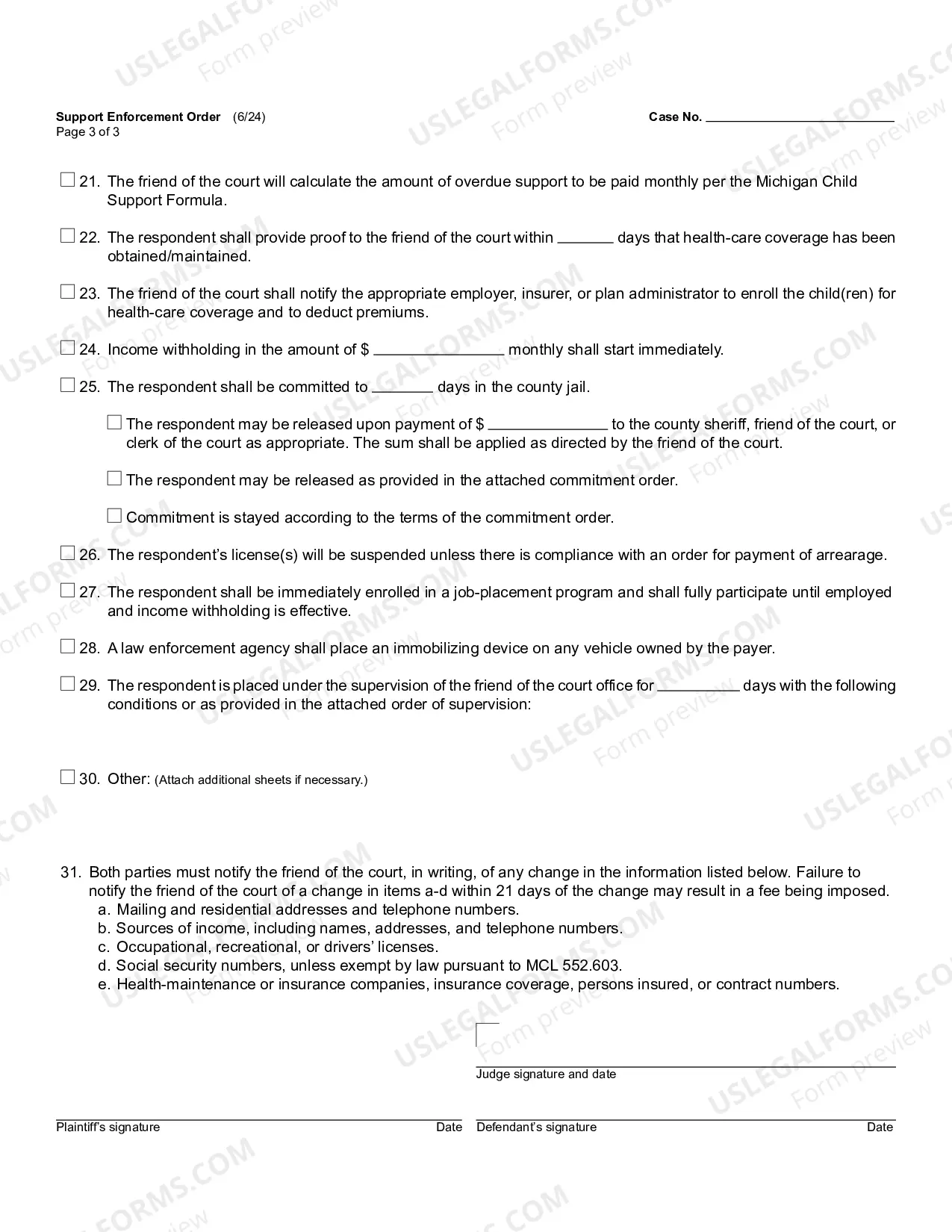 Preview Support Enforcement Order For Work First Program