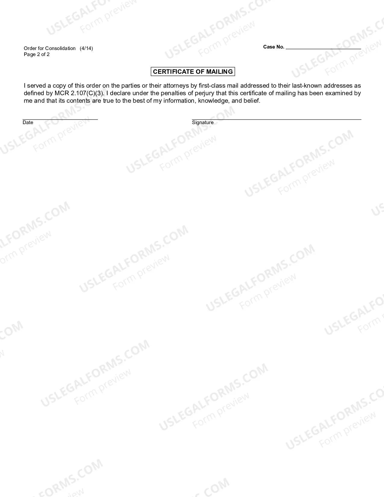 Preview Order For Consolidation