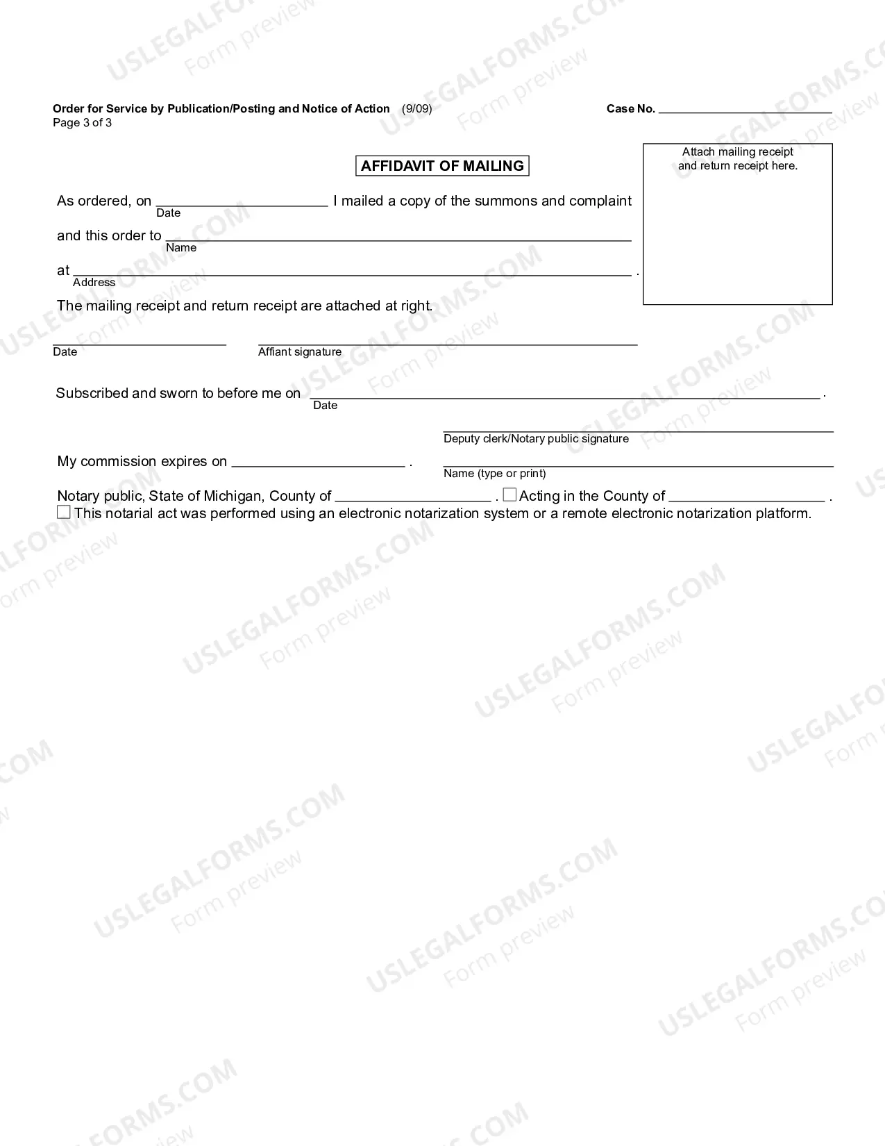 Preview Order For Publication Or Posting And Notice of Action