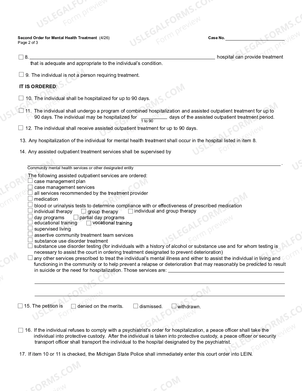 Preview Order To Modify Second Or Continuing Order
