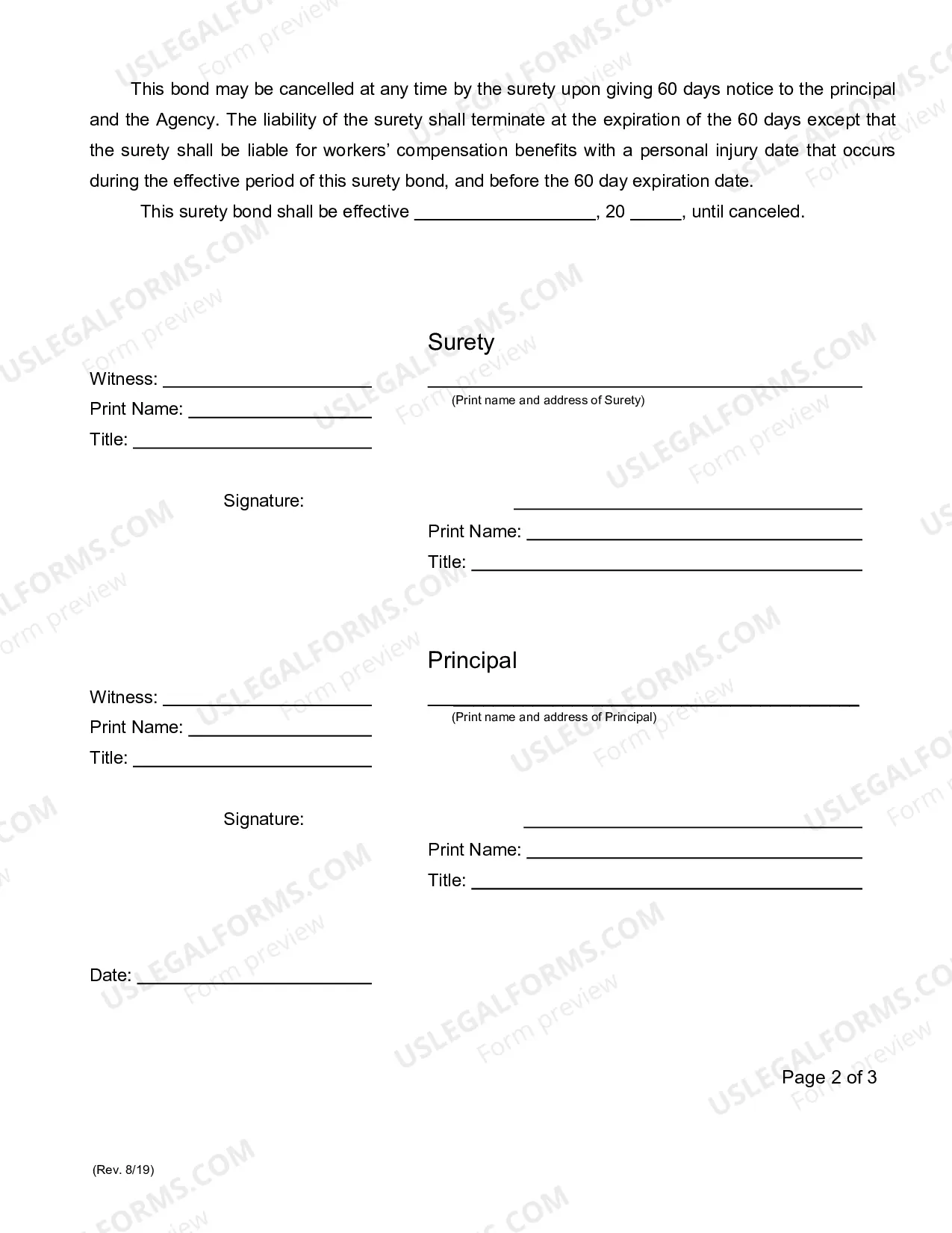 Preview Michigan Continuous Surety Bond (Self Insurer)