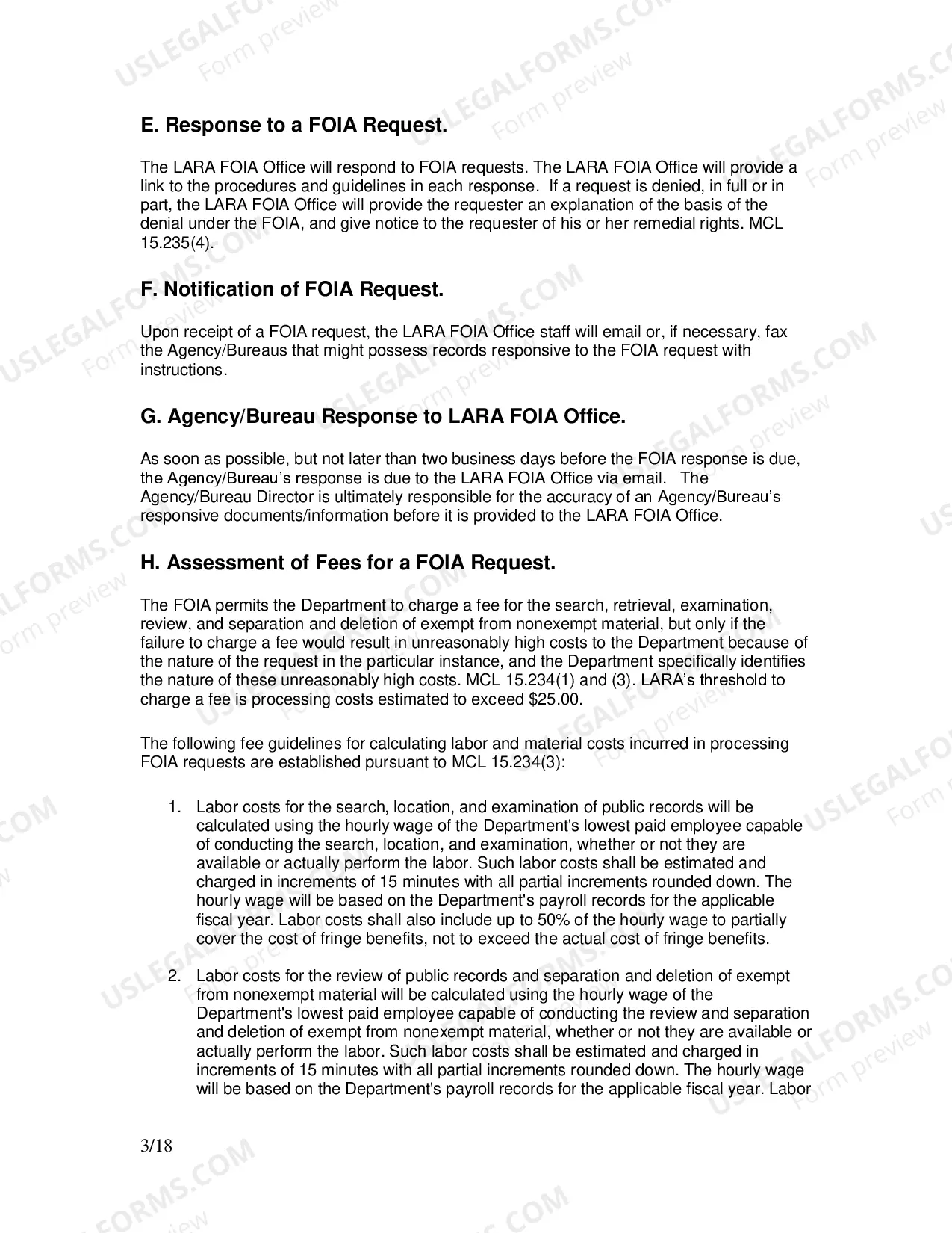 Preview View the Department's written procedures and guidelines.