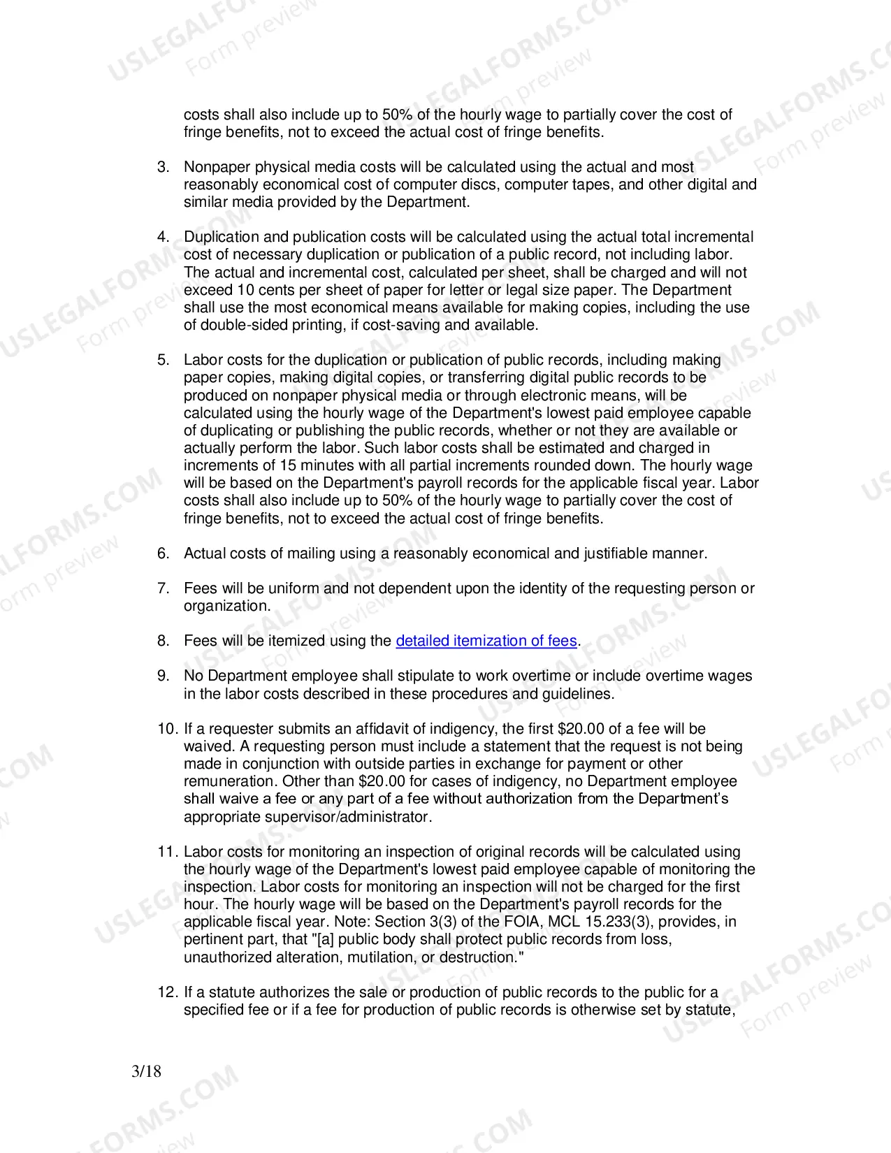Preview View the Department's written procedures and guidelines.