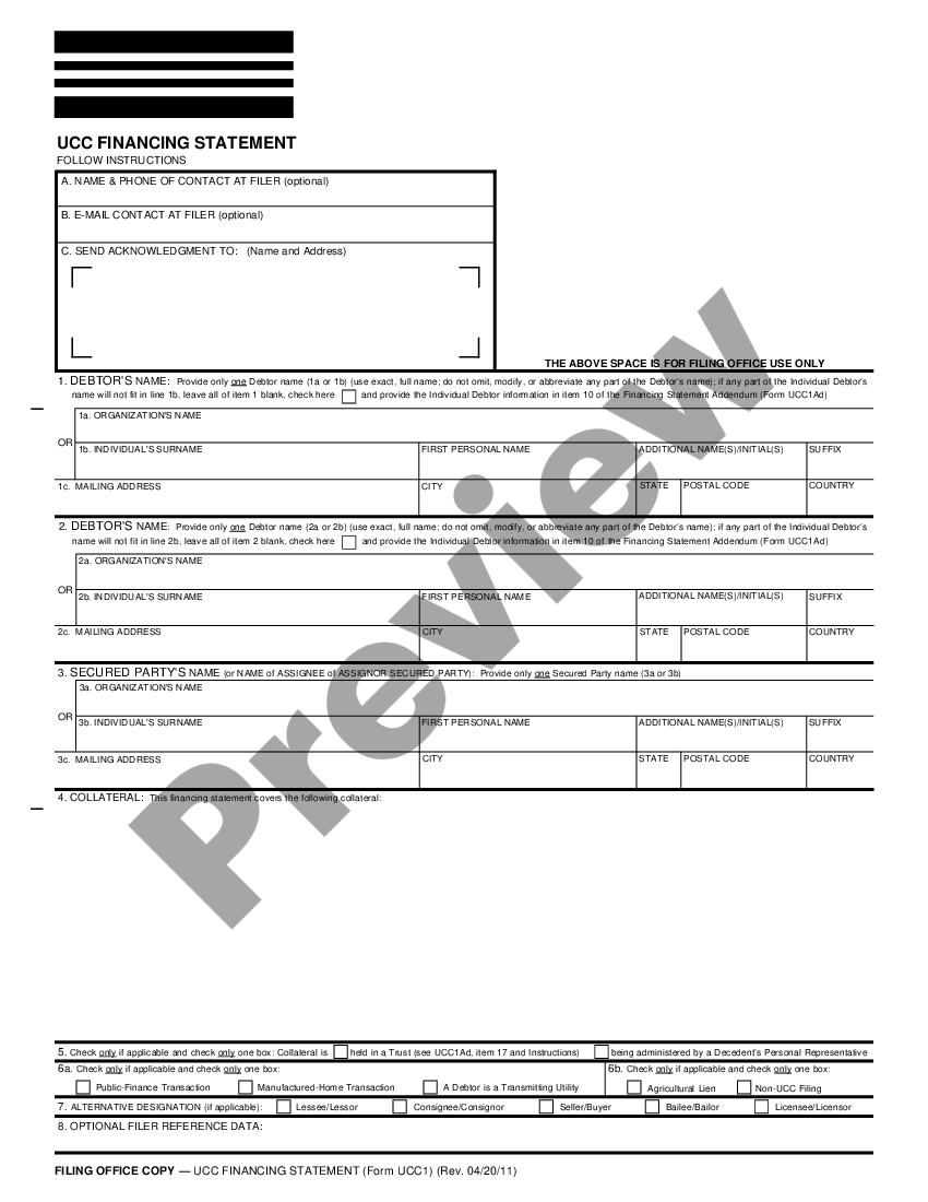 Michigan UCC1 Financing Statement - Michigan Ucc Search | US Legal Forms