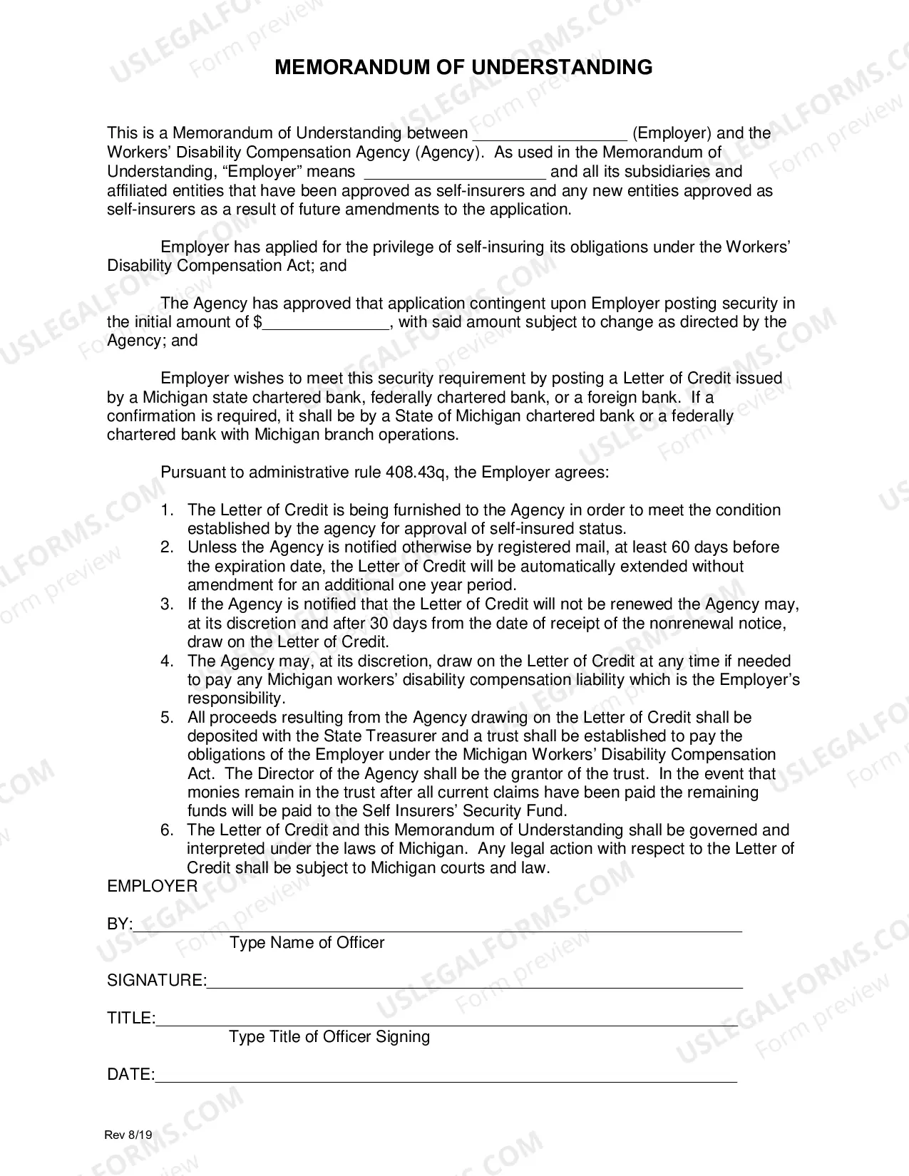 Preview Self-Insurer Application Packet (fill-in form)