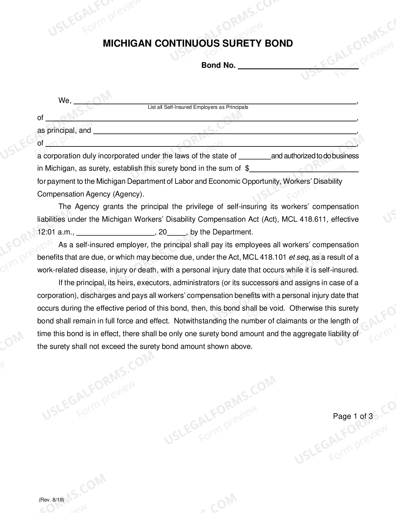 Preview Self-Insurer Application Packet (fill-in form)