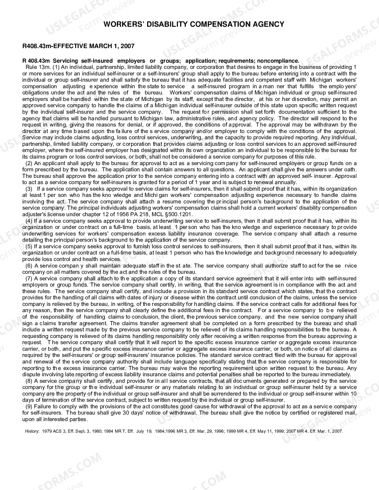 Preview Service Company Application (fill-in form)