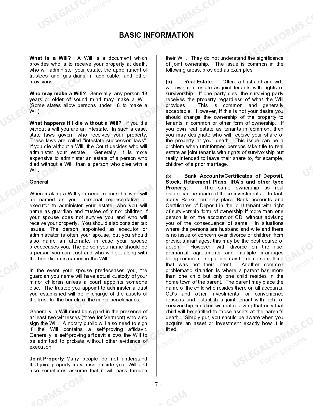 Preview Last Will and Testament for Married person with Minor Children from Prior Marriage