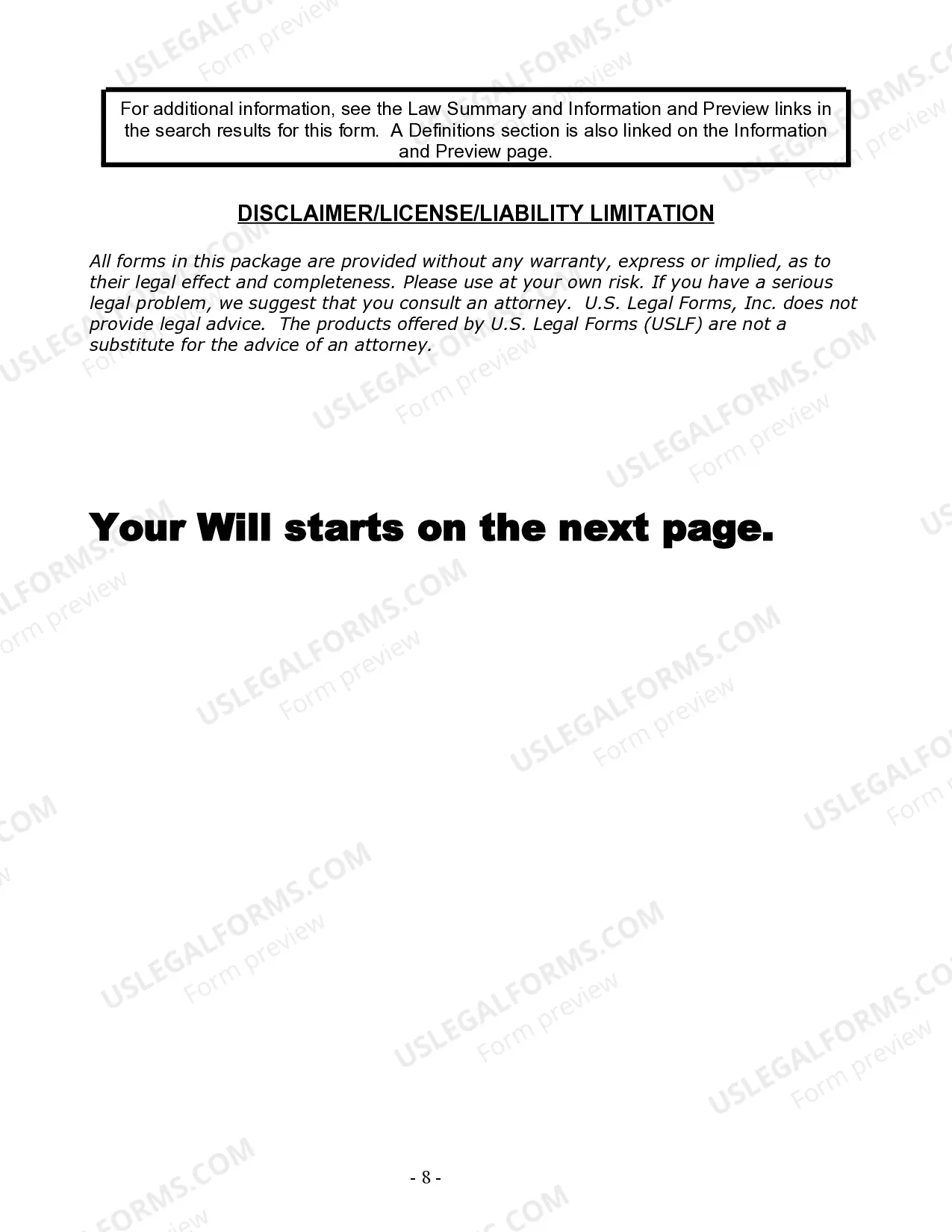 Preview Last Will and Testament for Married person with Minor Children from Prior Marriage