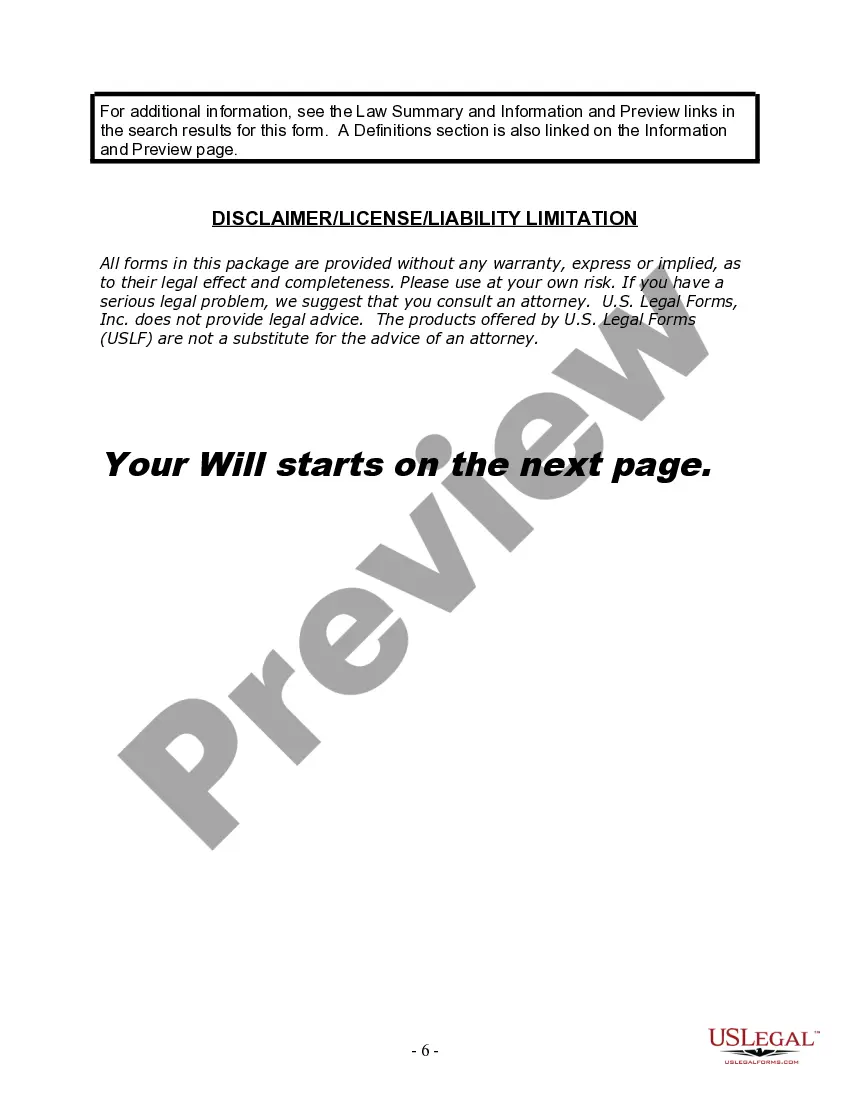 Preview Last Will and Testament for Divorced Person Not Remarried with No Children