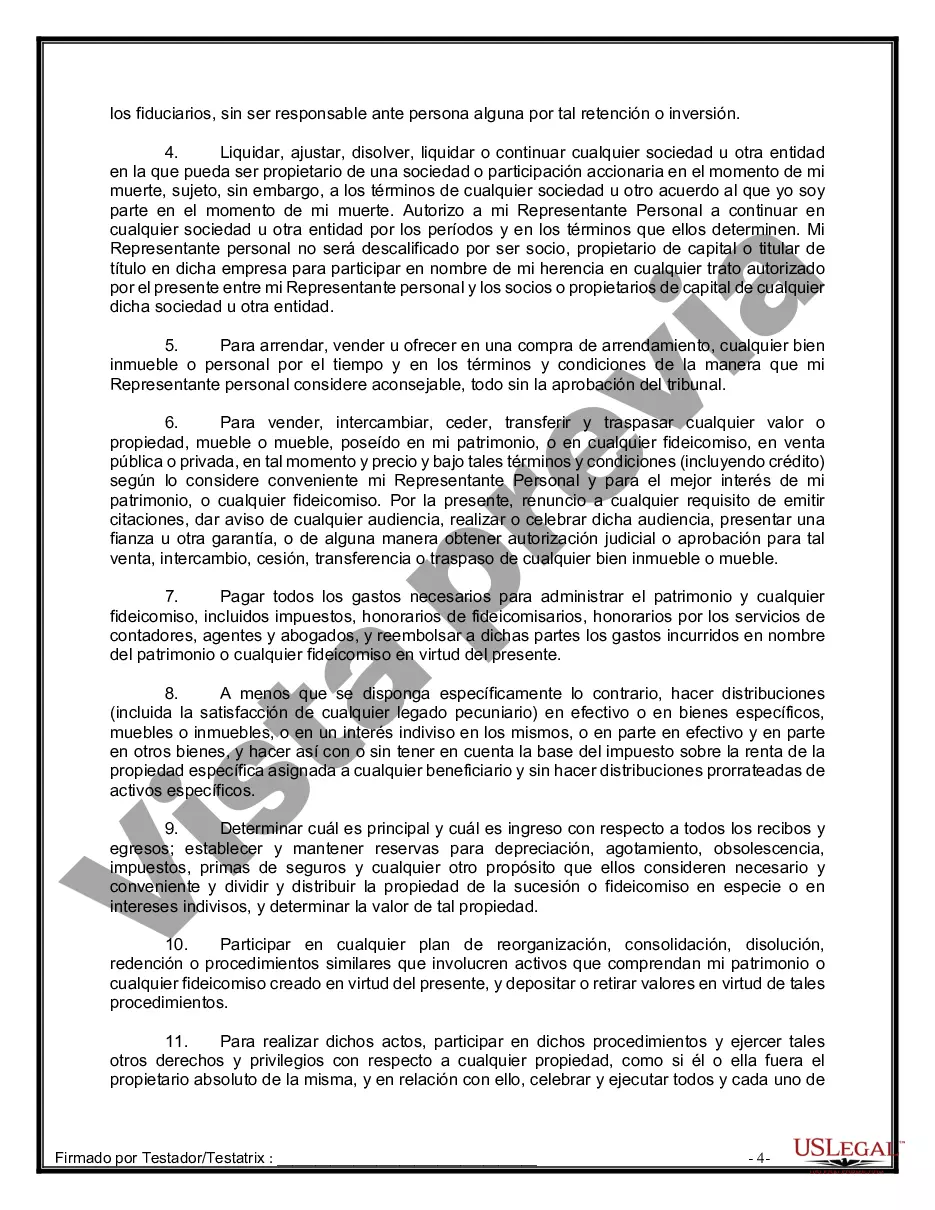 Preview Paquete de Voluntades Mutuas con Últimas Voluntades y Testamentos para Pareja Casada con Hijos Adultos