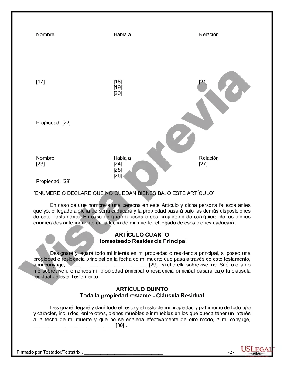 Preview Paquete de Voluntades Mutuas con Últimas Voluntades y Testamentos para Pareja Casada con Hijos Adultos