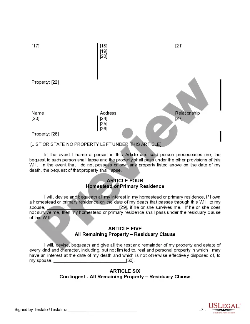 Preview Mutual Wills Package with Last Wills and Testaments for Married Couple with Adult Children