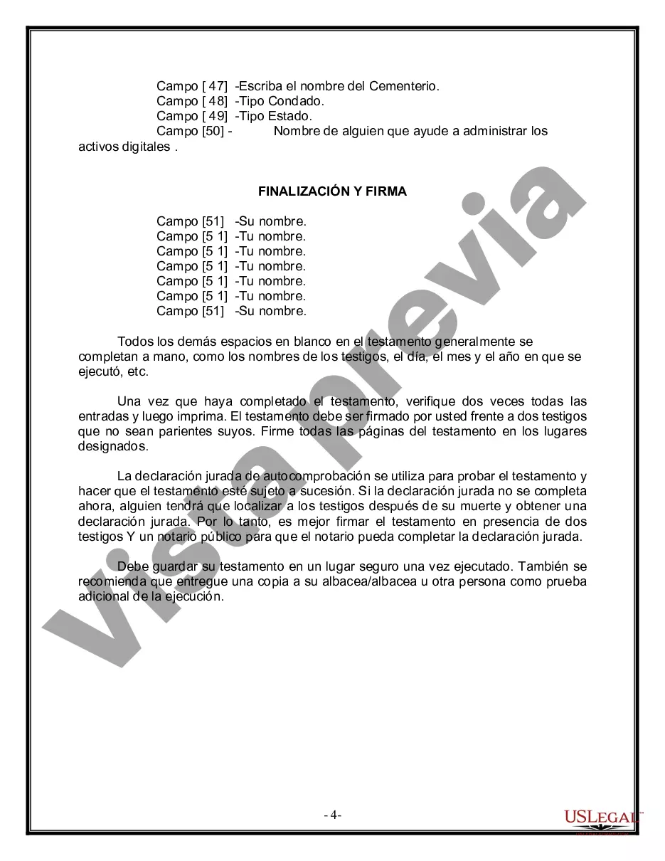 Preview Paquete de Voluntades Mutuas con Últimas Voluntades y Testamentos para Pareja Casada con Hijos Menores