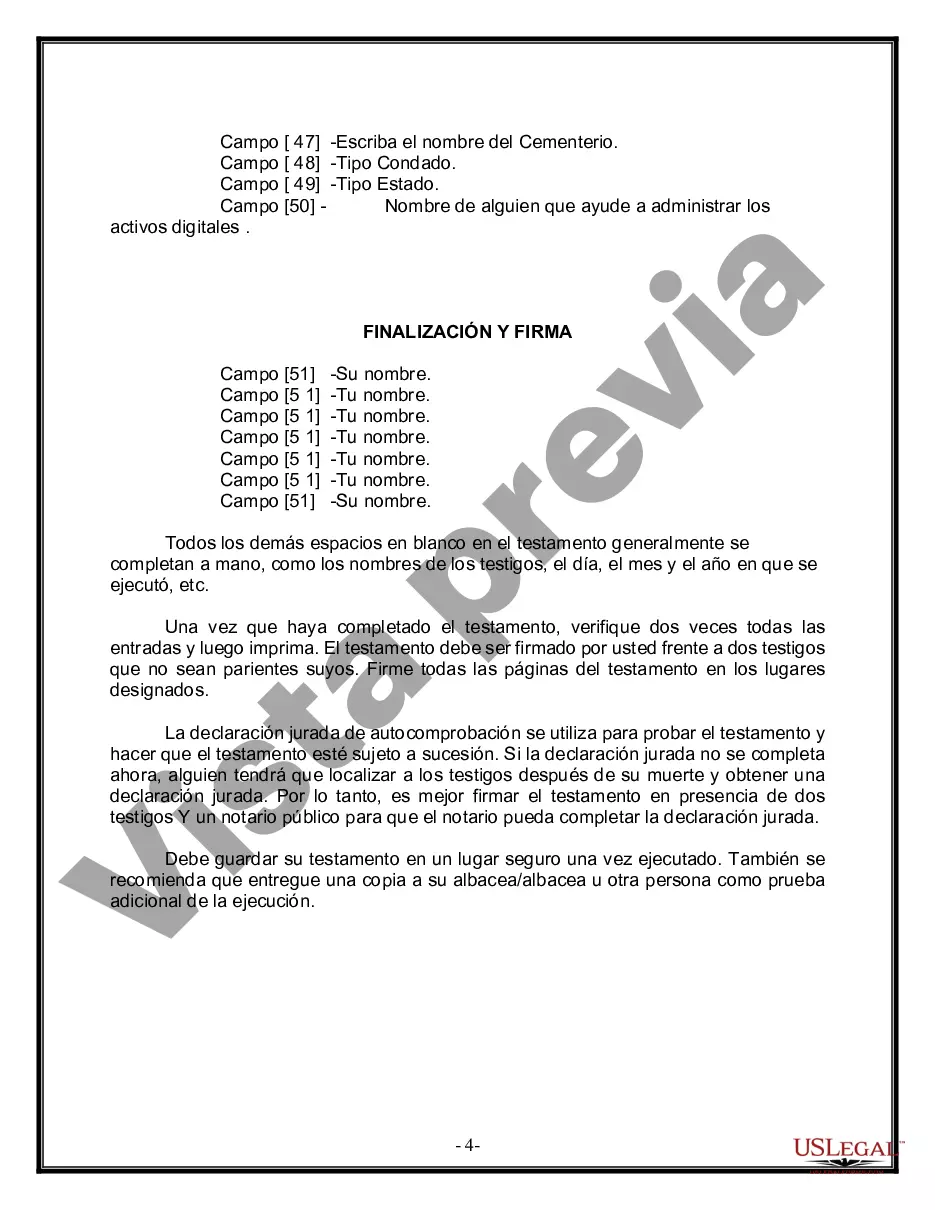 Preview Paquete de Voluntades Mutuas con Últimas Voluntades y Testamentos para Pareja Casada con Hijos Mayores y Menores