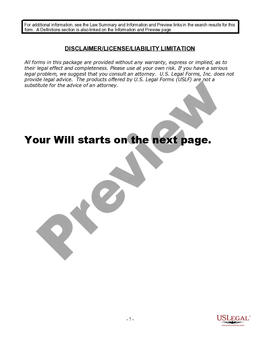 Preview Last Will and Testament for a Widow or Widower with Adult Children