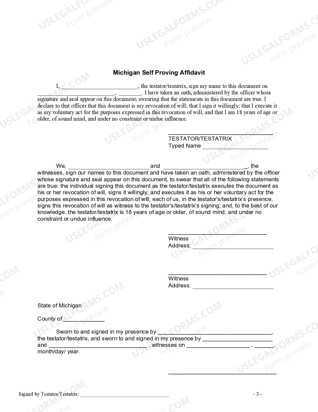 Preview Written Revocation of Will