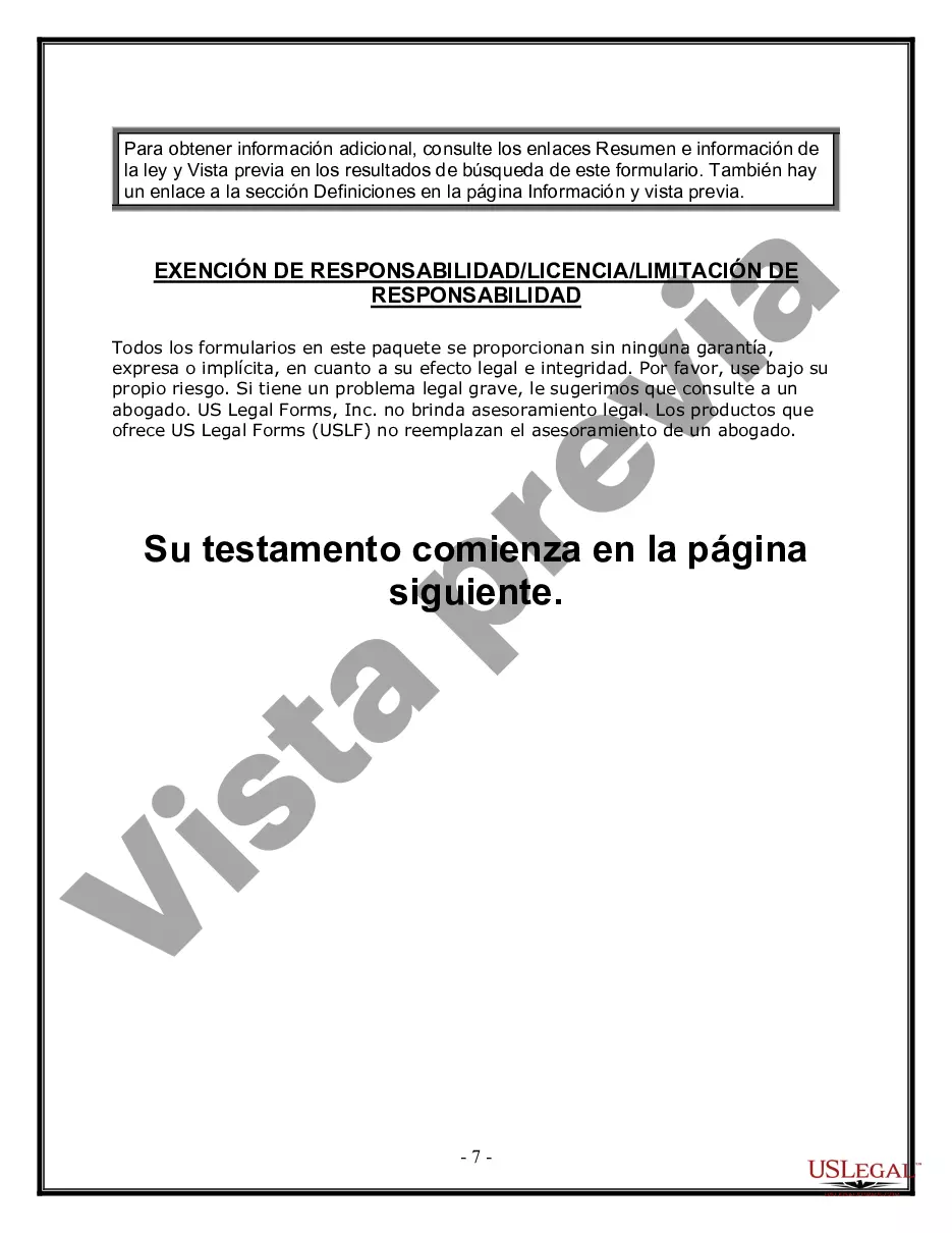 Preview Última voluntad y testamento para otras personas