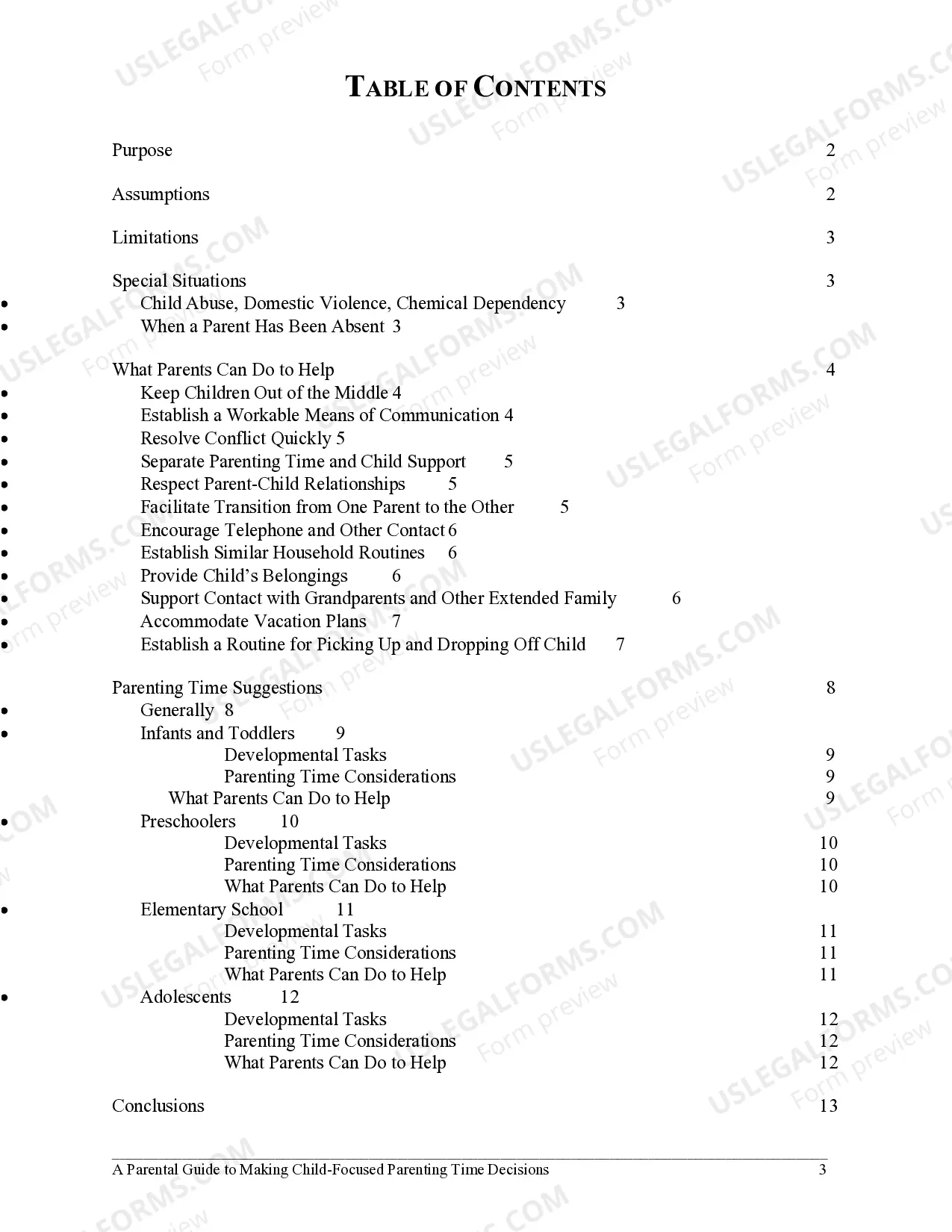 Preview Appendix B - A Parental Guide to Making Child Focused Parenting Time Decisions