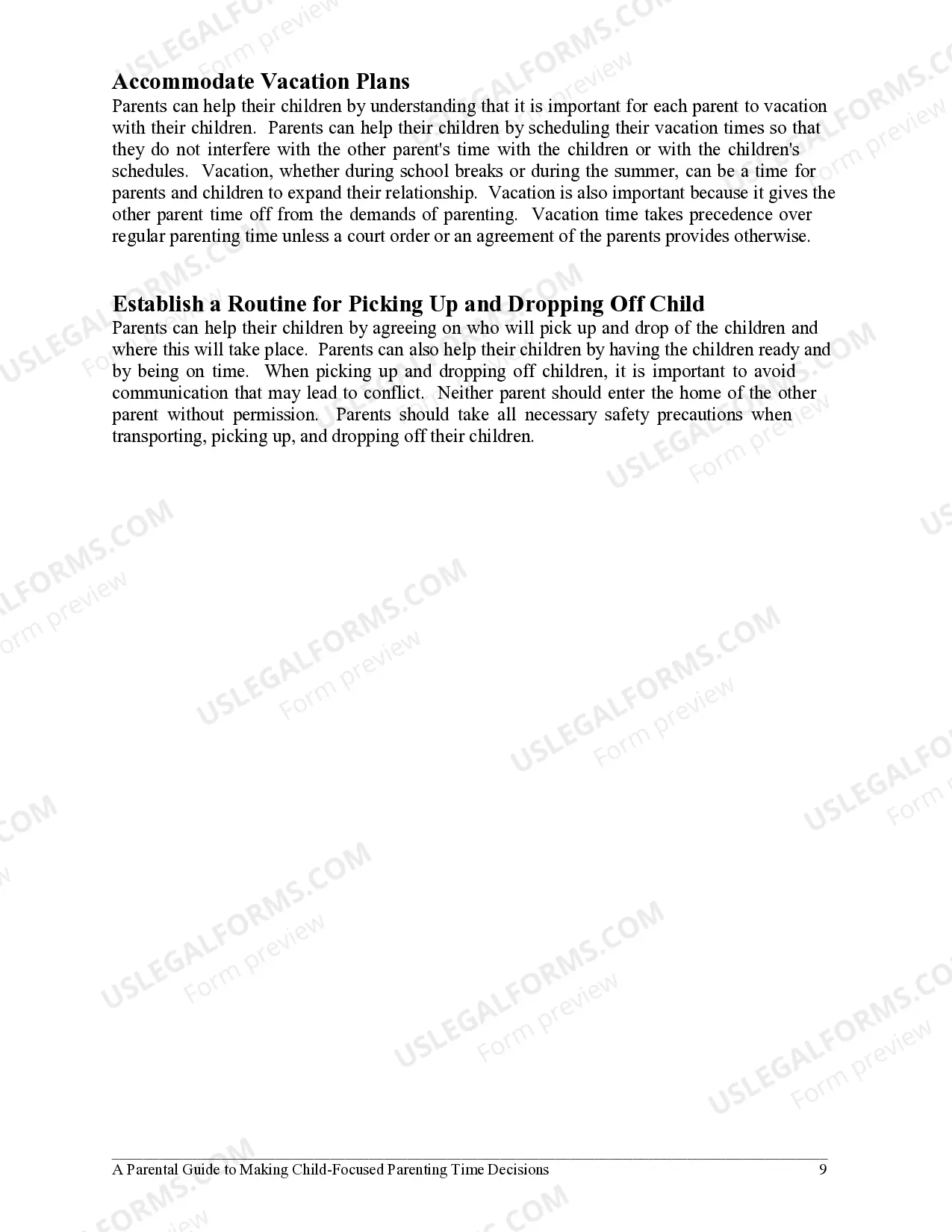 Preview Appendix B - A Parental Guide to Making Child Focused Parenting Time Decisions