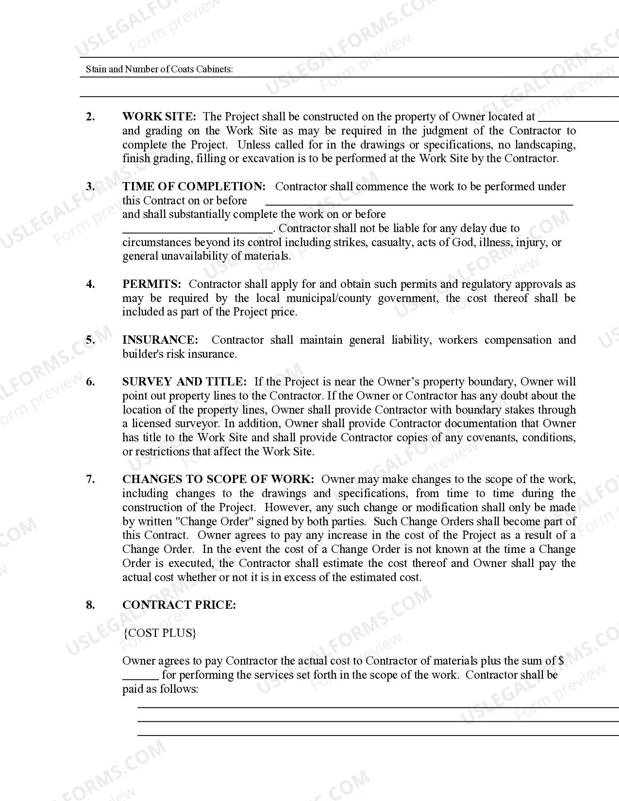 Preview Painting Contract for Contractor