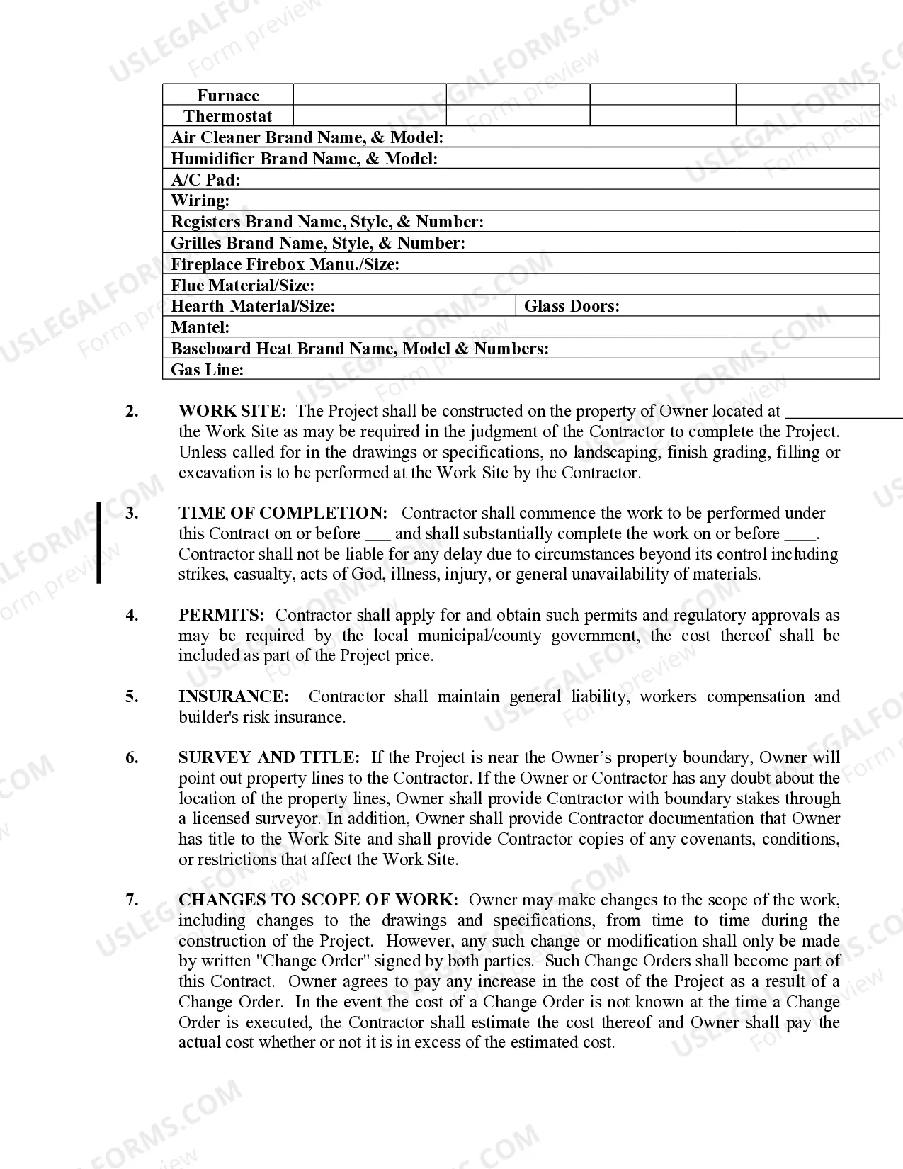 Preview HVAC Contract for Contractor