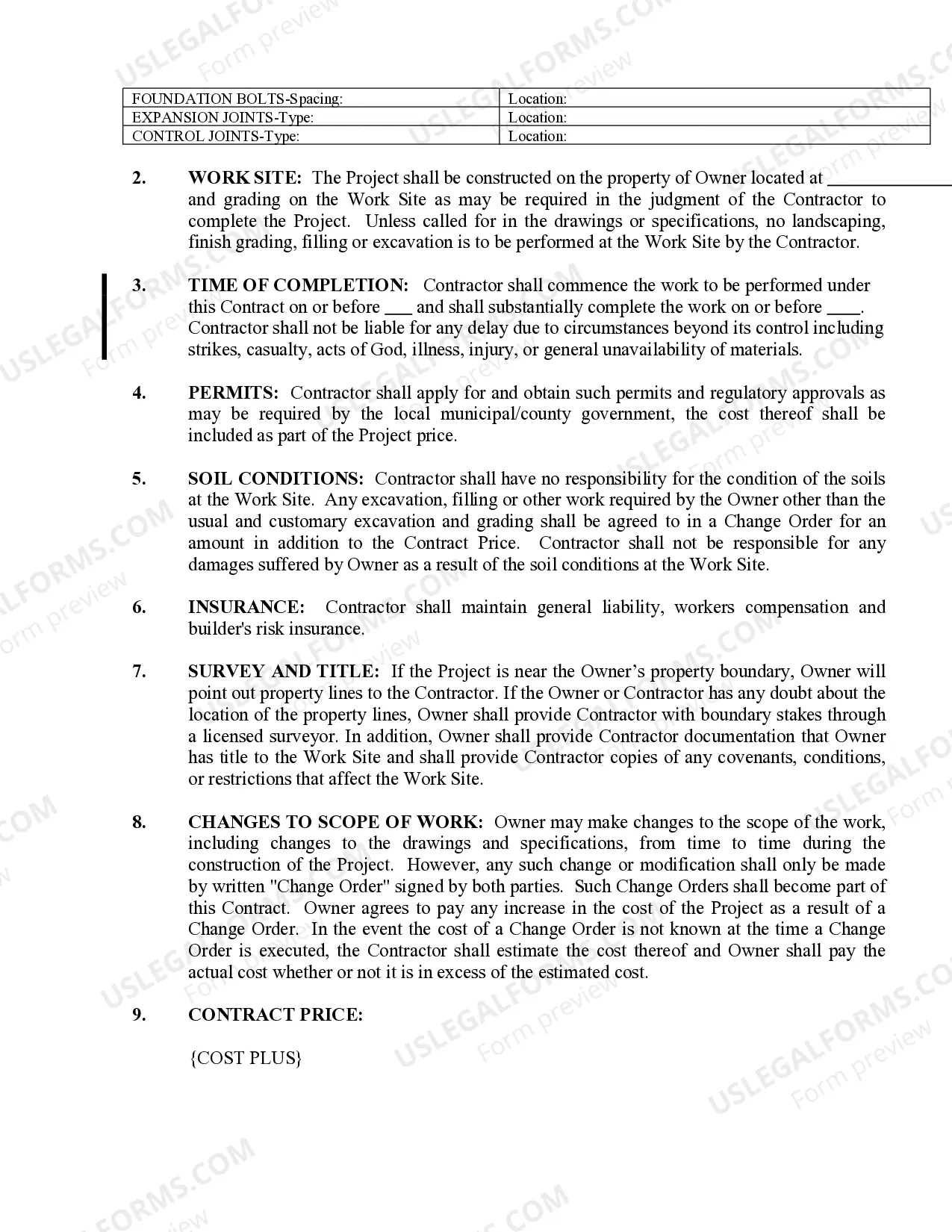 Preview Concrete Mason Contract for Contractor