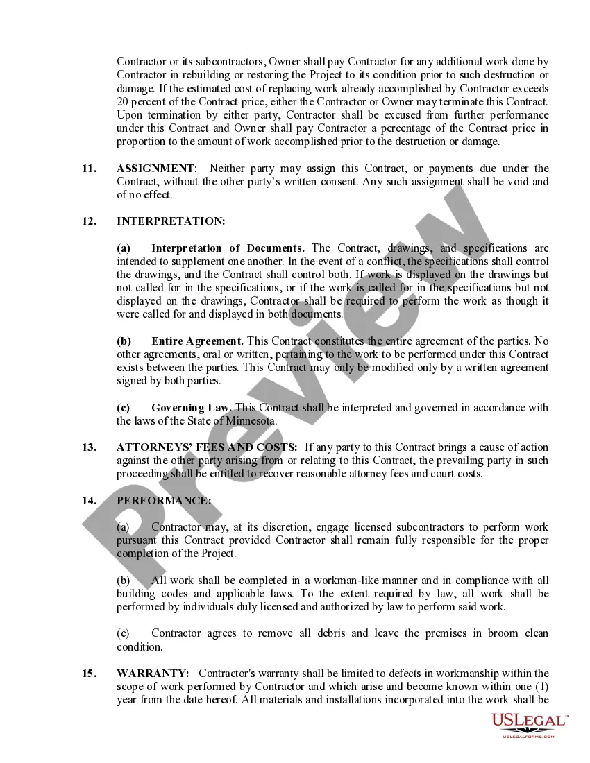Preview Insulation Contract for Contractor
