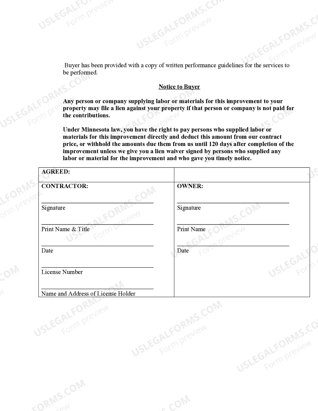 Preview Paving Contract for Contractor