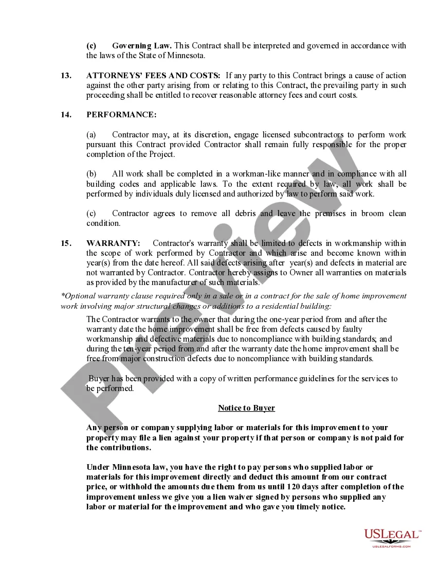 Preview Siding Contract for Contractor