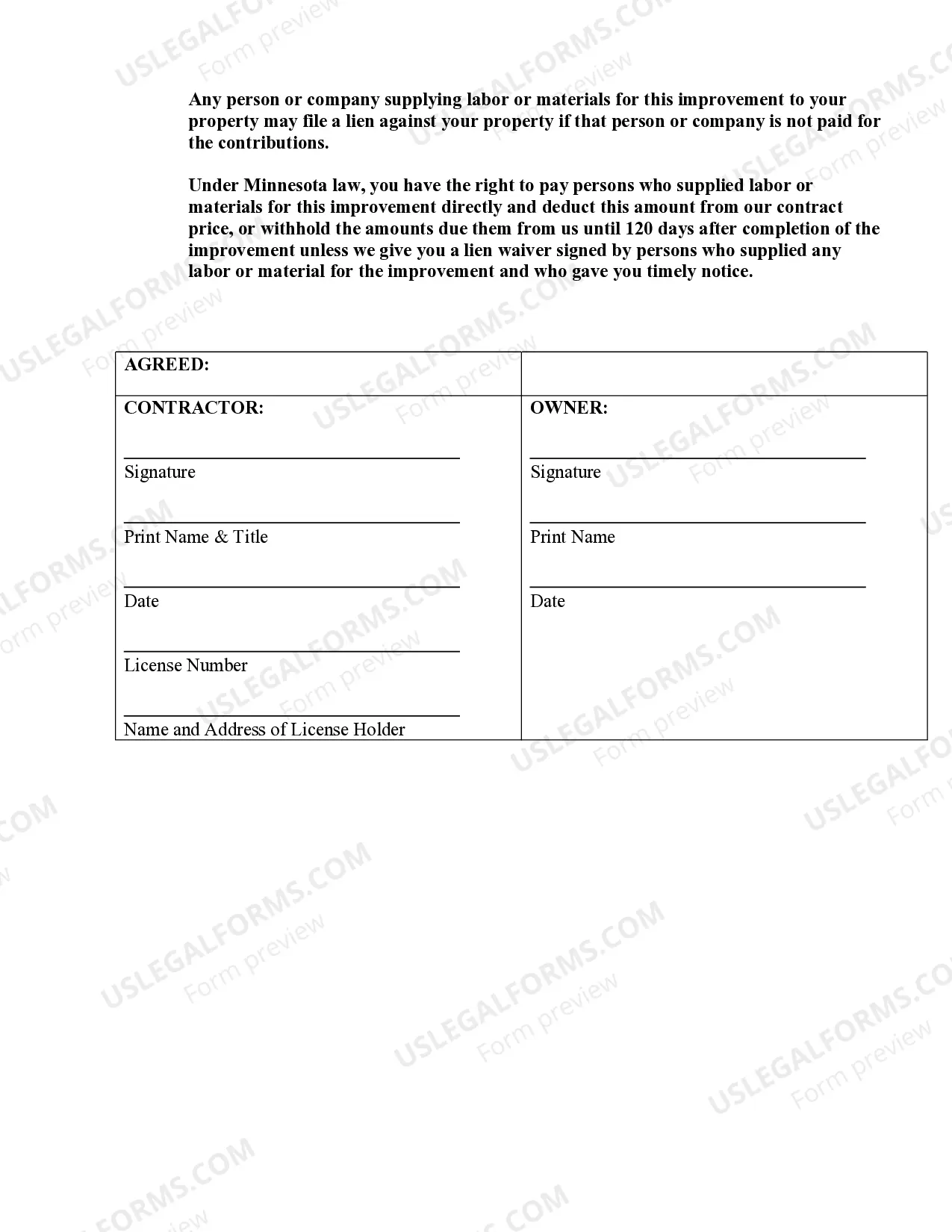 Preview Refrigeration Contract for Contractor