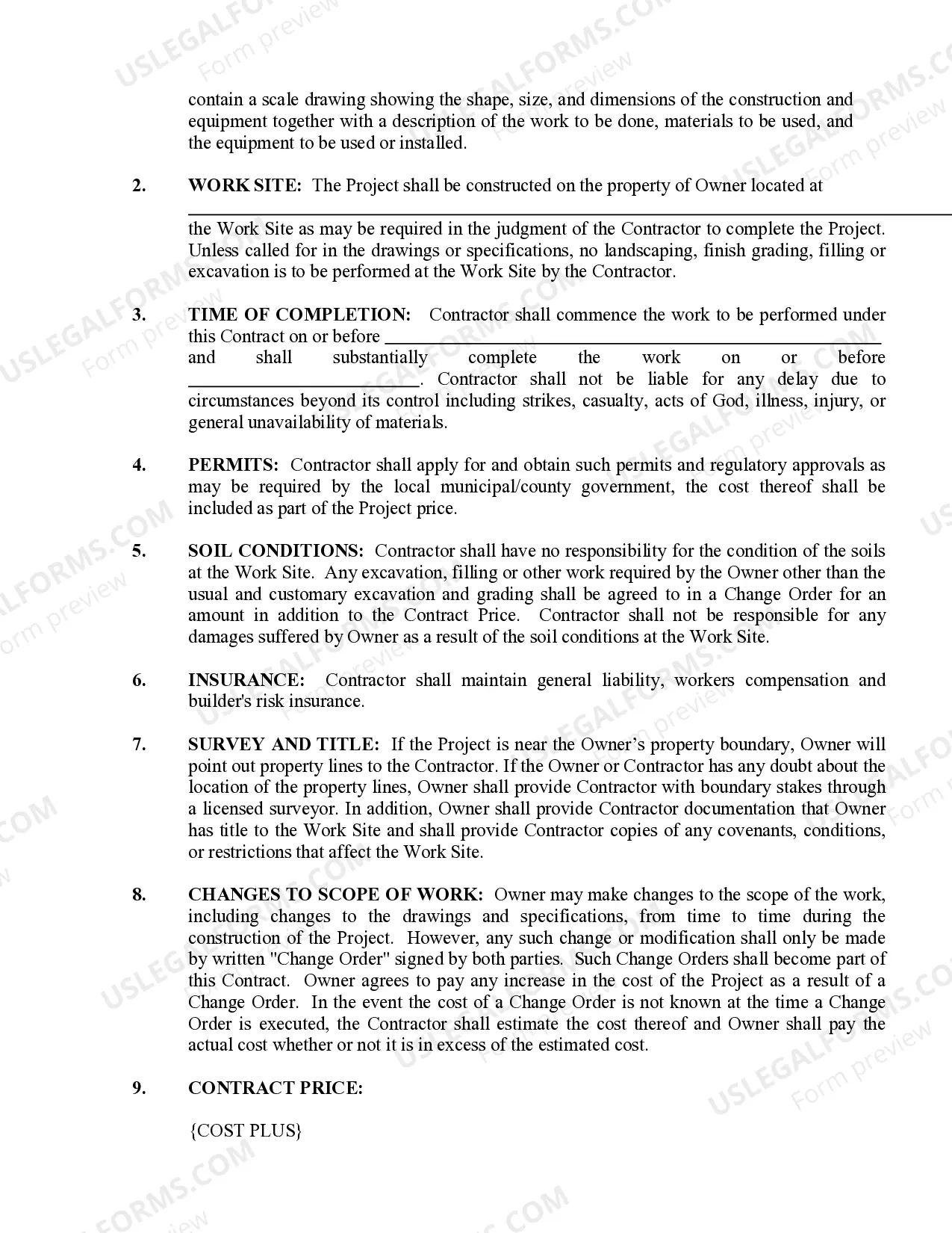 Preview Plumbing Contract for Contractor