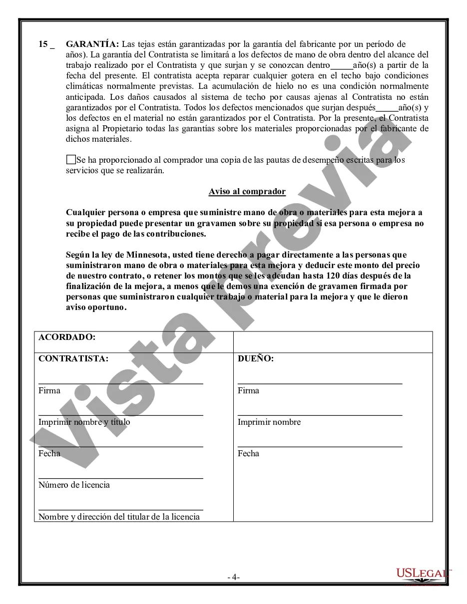 Preview Contrato de techado para contratista