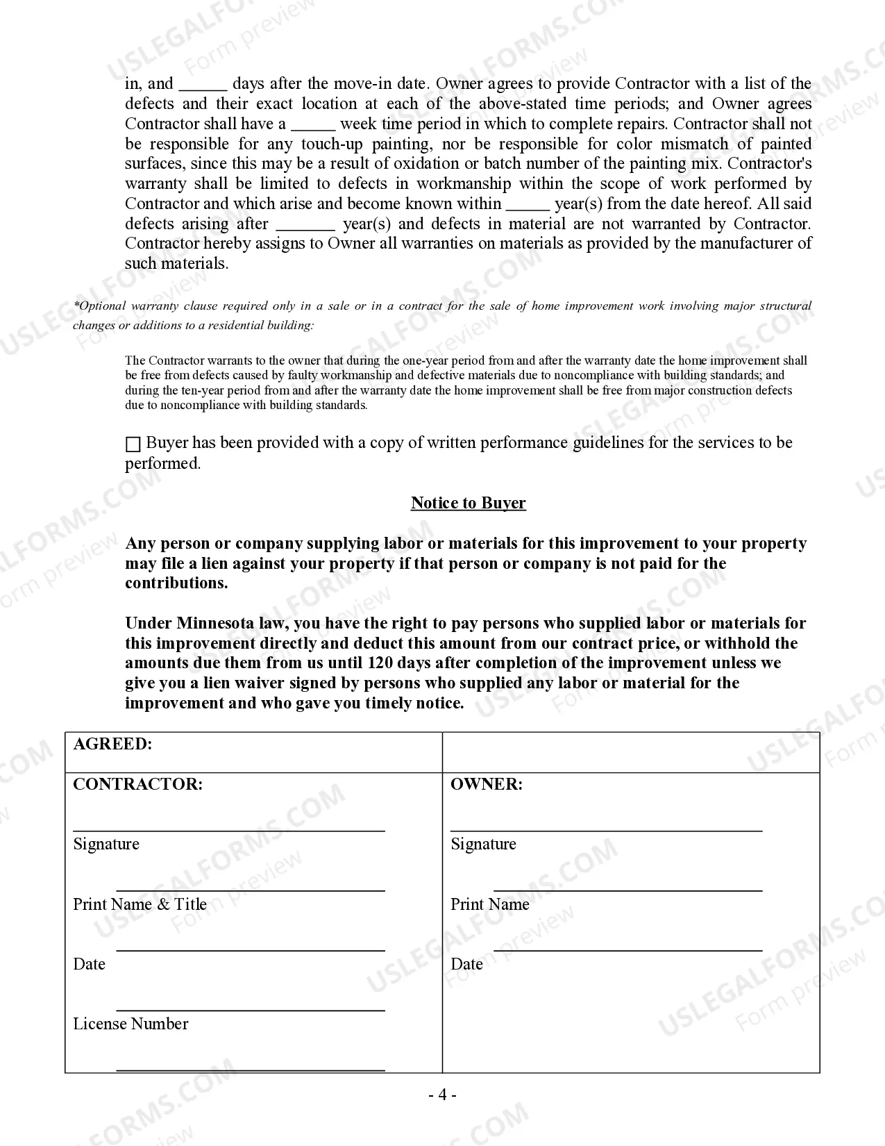 Preview Sheetrock Drywall Contract for Contractor