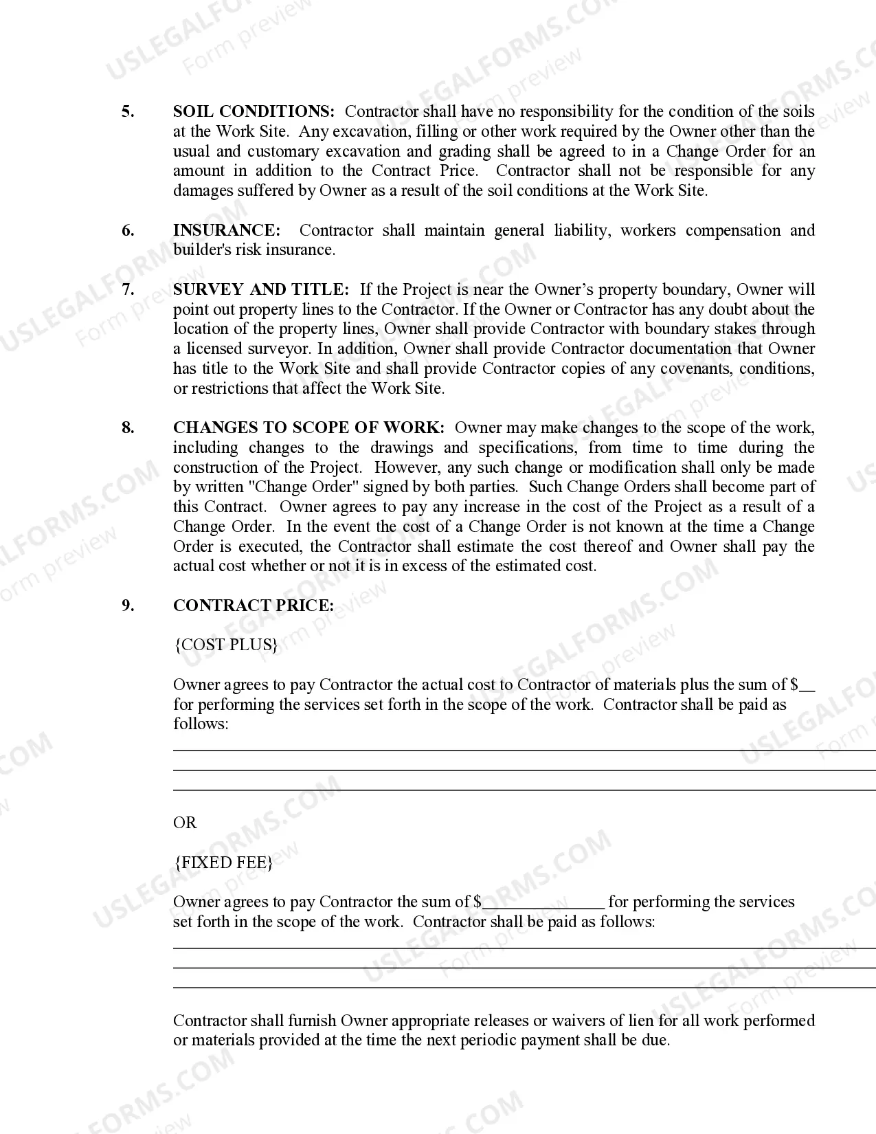 Preview Flooring Contract for Contractor