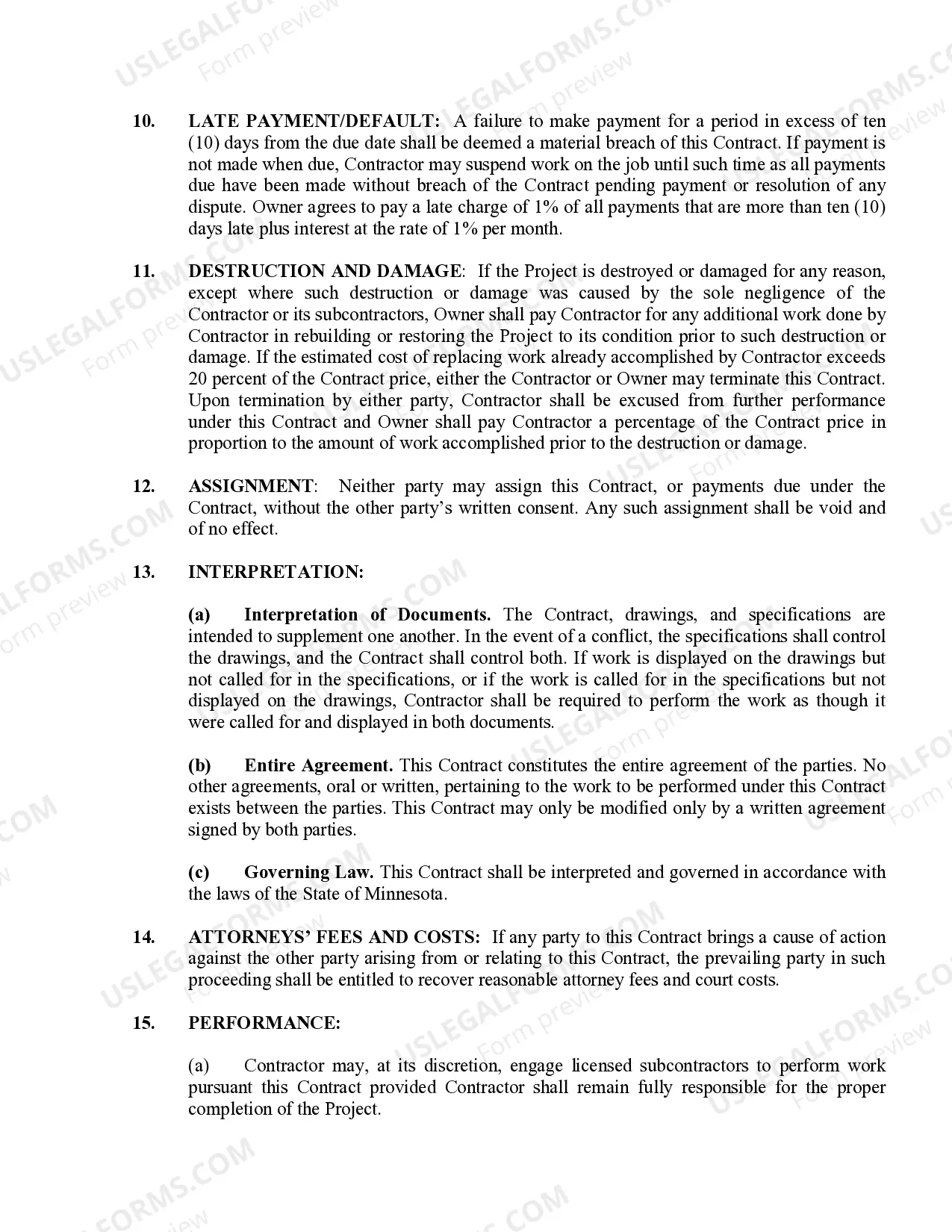 Preview Flooring Contract for Contractor
