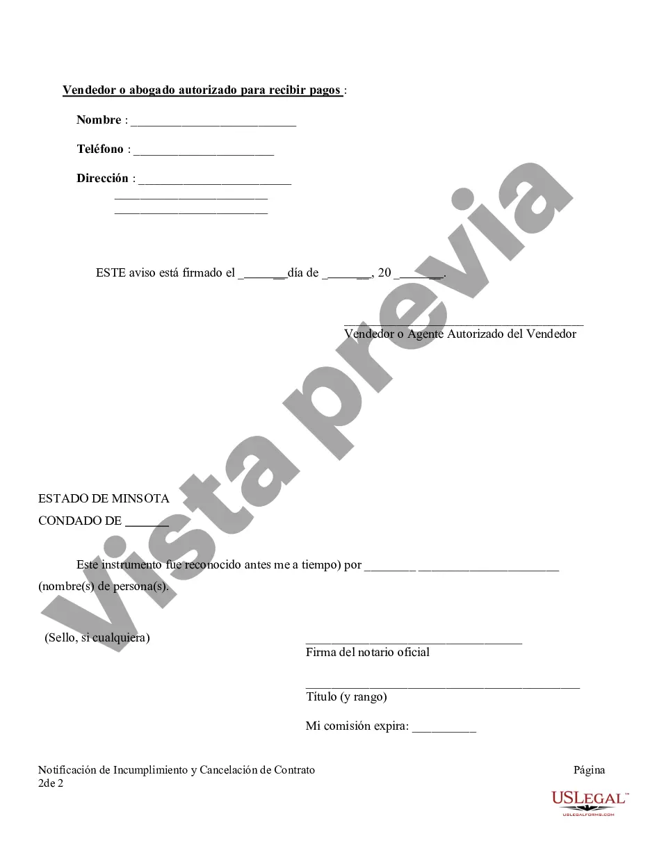 Preview Aviso general de incumplimiento de contrato de escritura