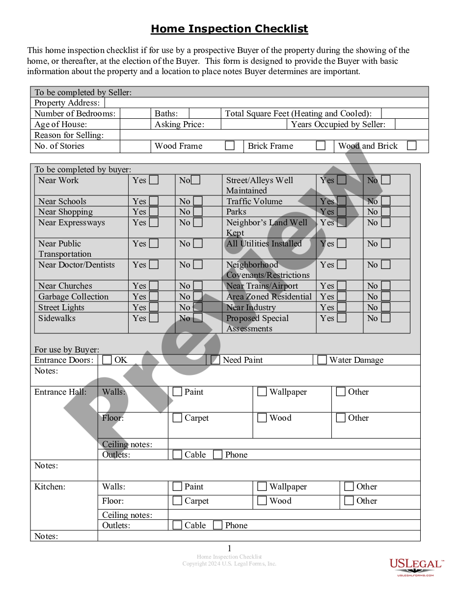 home inspection form