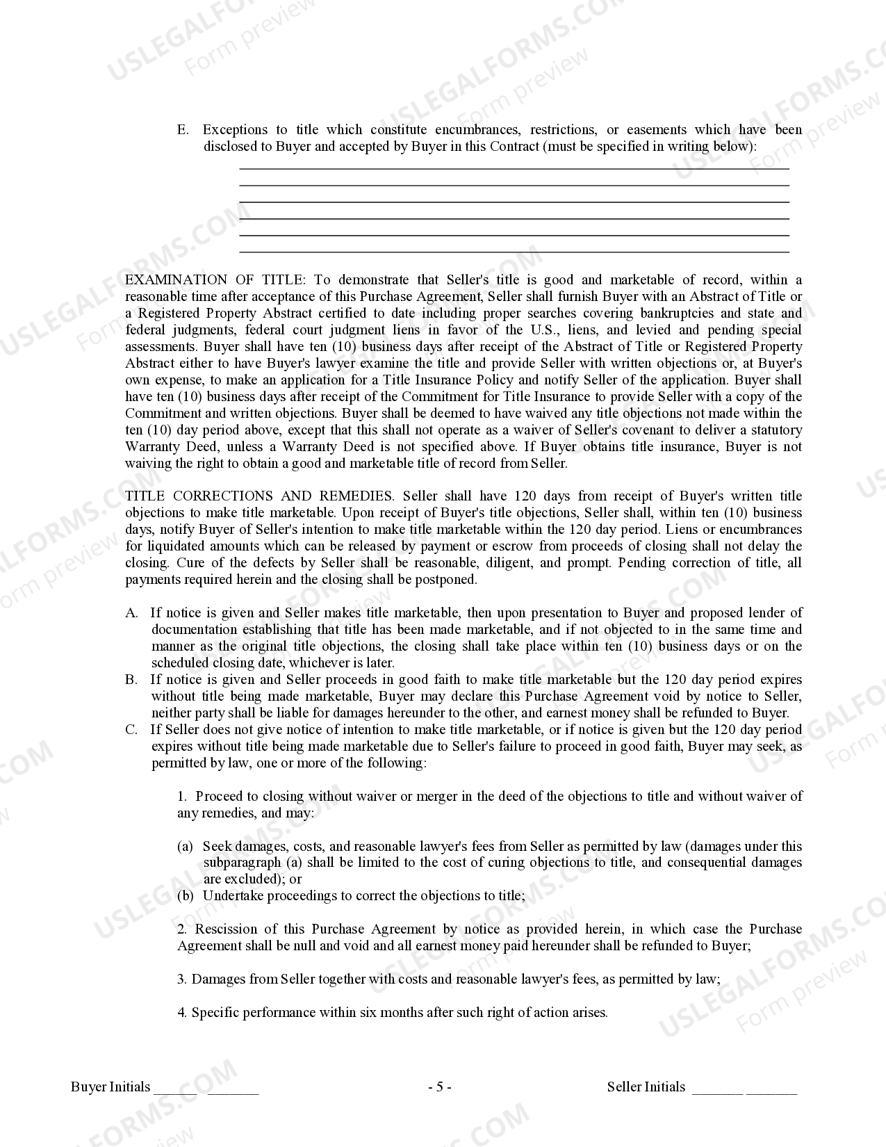 Minnesota Contract for Sale and Purchase of Real Estate with No Broker