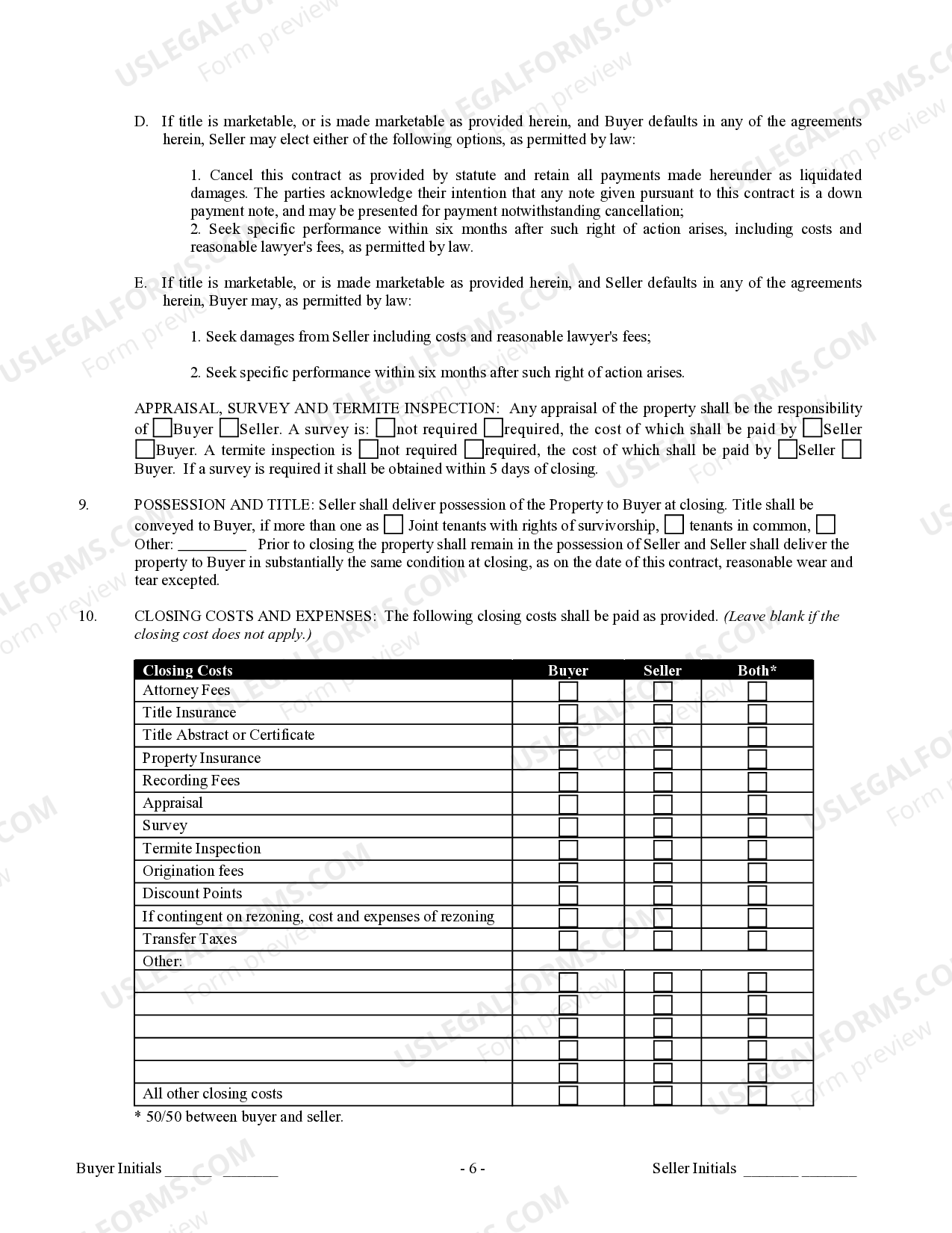 Minnesota Contract for Sale and Purchase of Real Estate with No Broker