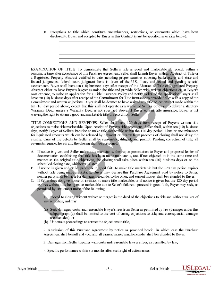 Preview Contract for Sale and Purchase of Real Estate with No Broker for Residential Home Sale Agreement