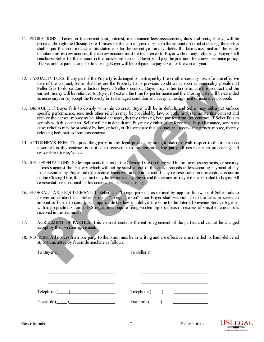 Preview Contract for Sale and Purchase of Real Estate with No Broker for Residential Home Sale Agreement
